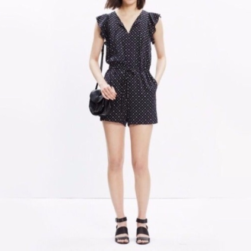 Madewell Petal Play Polka Dot Romper
